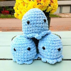 Schattige mini gehaakte octopus Octo blauwe knuffels
