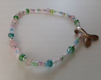 Bracciale con perline di semi di sirena, delicato e carino, pastello, mistico