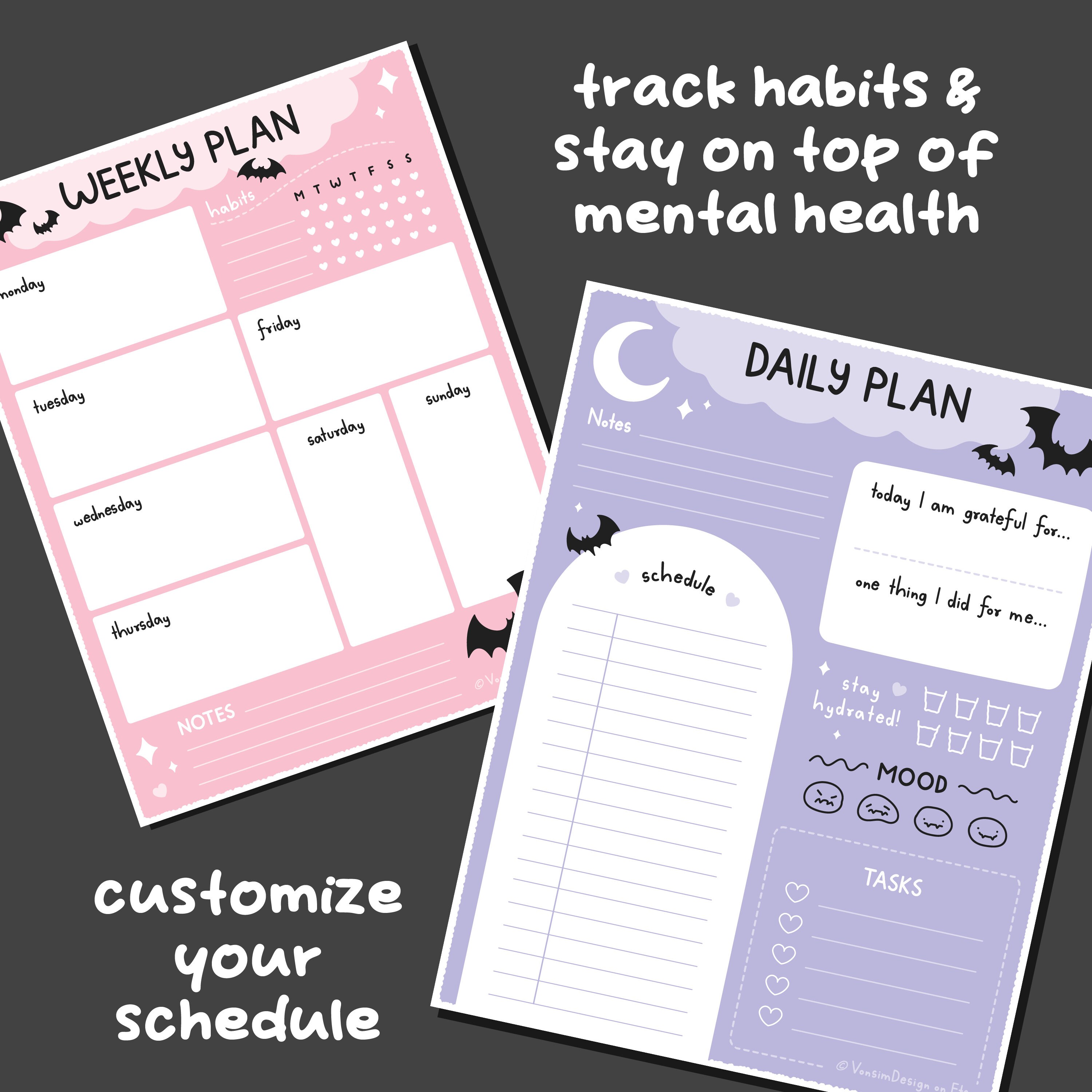 Cute Printable Planner Set | Instant Download | Weekly Planner, Daily ...