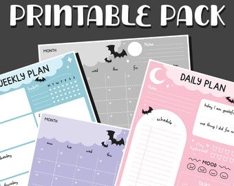 Cute Printable Planner Set | Instant Download | Weekly Planner, Daily ...