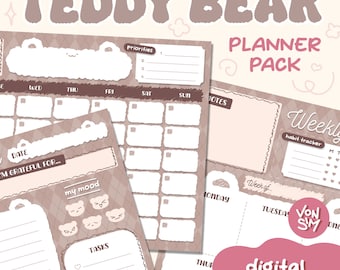 Cute Printable Planner Set | Instant Download | Weekly Planner, Daily ...