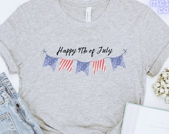 Happy 4th of July shirt, pretty 4th, Independence Day,  Stars stripes T-Shirt, cute women's t-shirt, Patriotic tee, family t-shirt, USA tee