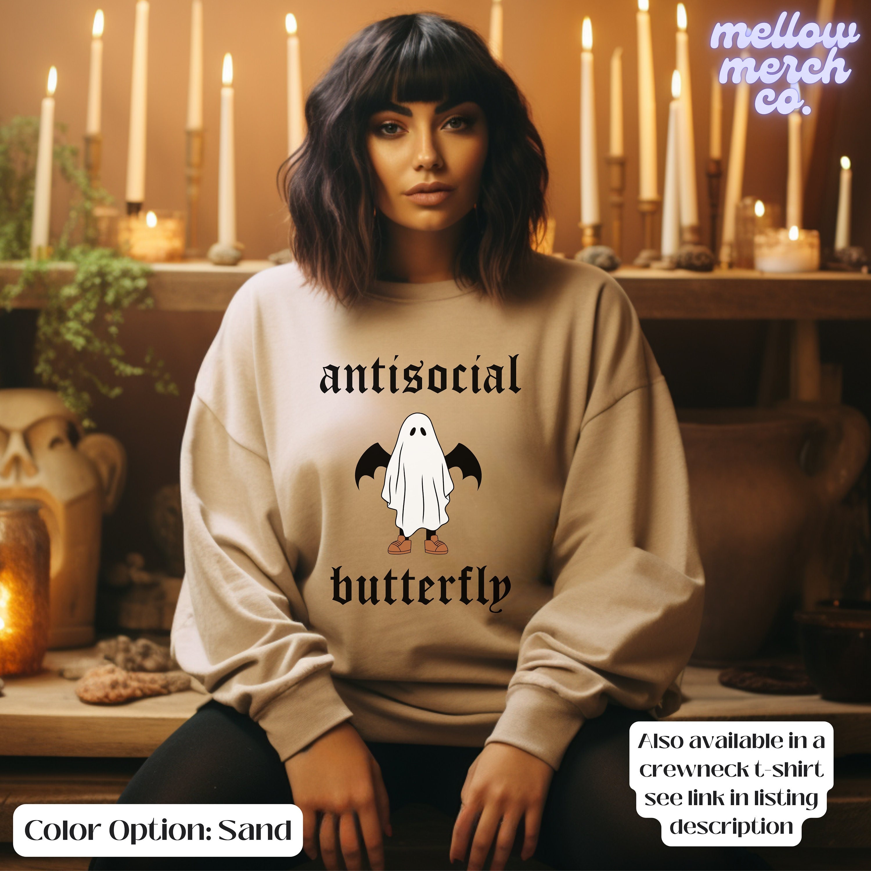 Anti social Butterfly Sweatshirt Halloween Ghost Sweatshirt Bat Halloween Shirt Spooky Season Sweatshirt Funny Halloween Crewneck Etsy