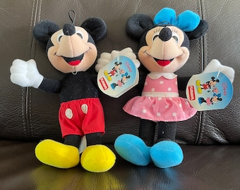 Vintage Mickey & Minnie 9 ""Plüsch""