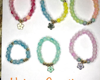 Round Glass Bead Bracelets- Assorted Colours