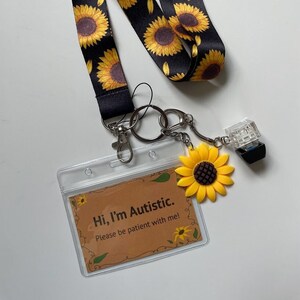 Sunflower Sensory Fidget Lanyard for Autism Hidden Disability