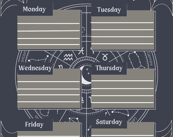 Monday-Saturday Dark planner