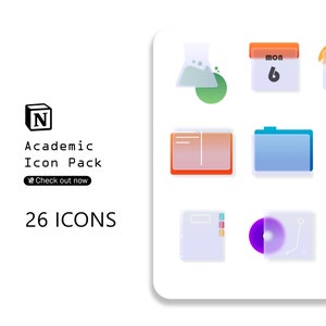 Notion Icons | Academic Glassmorphism Icon Pack for Notion Page