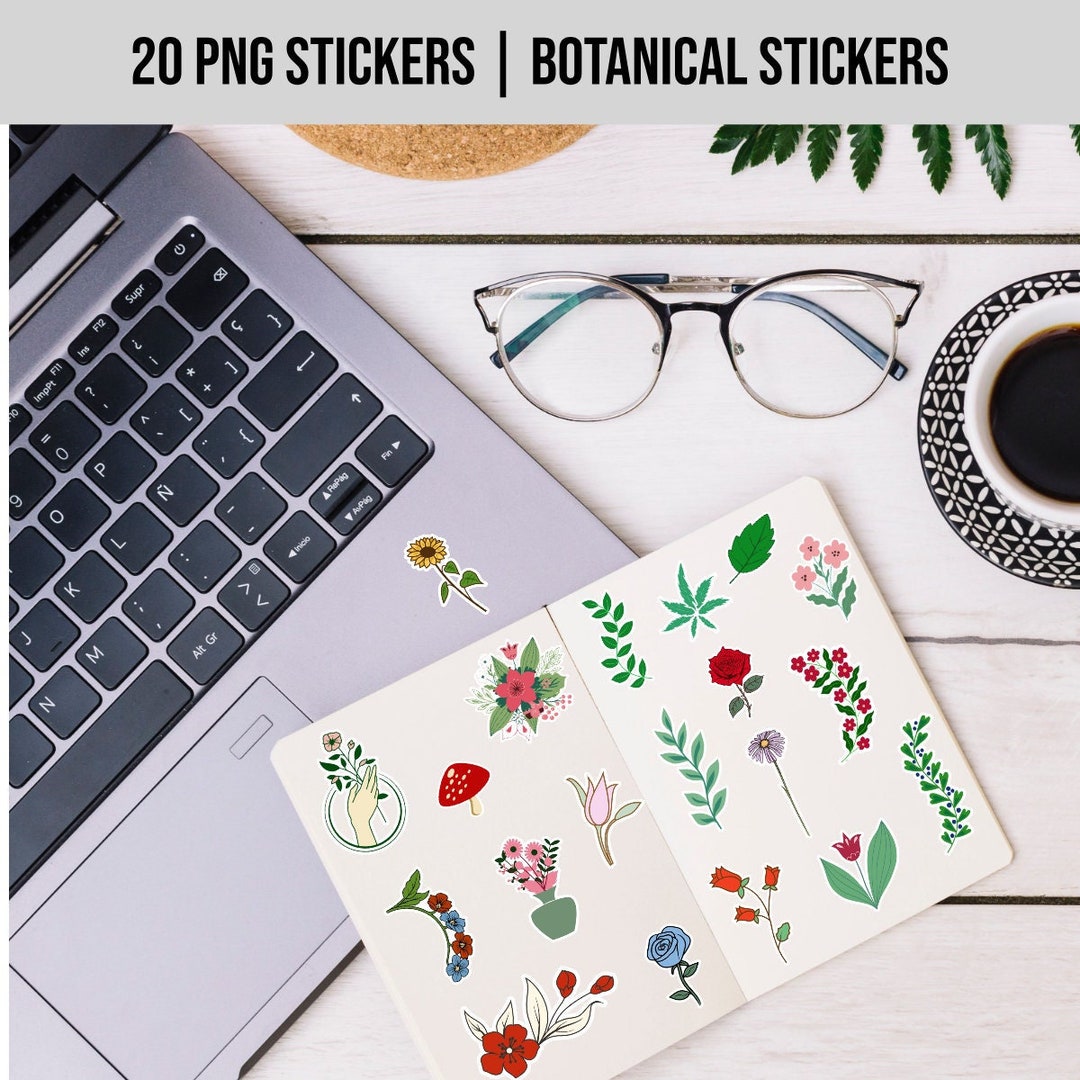 20 Botanical Stickers for Cricut Planner Stickers for Etsy