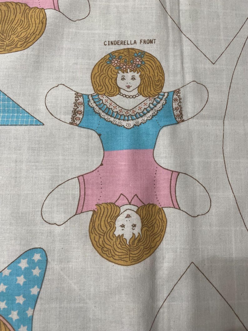 Vintage Cinderella Cut and Sew Fabric Panel, 1980s Characters (35