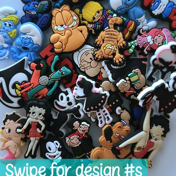 CLASSIC CARTOONS Croc Charms (Post 2/2) | Betty Boop | Alice in Wonderland | Gumby | Garfield | Popeye | Felix the Cat | Woody | Smurfs