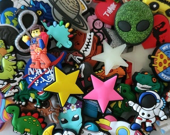 SCHOOL, SCIENCE & SPACE Croc Charms | School Bus | Teacher | Graduate | Dinosaurs | Nasa | Alien | Spaceship | Astronaut | Stars