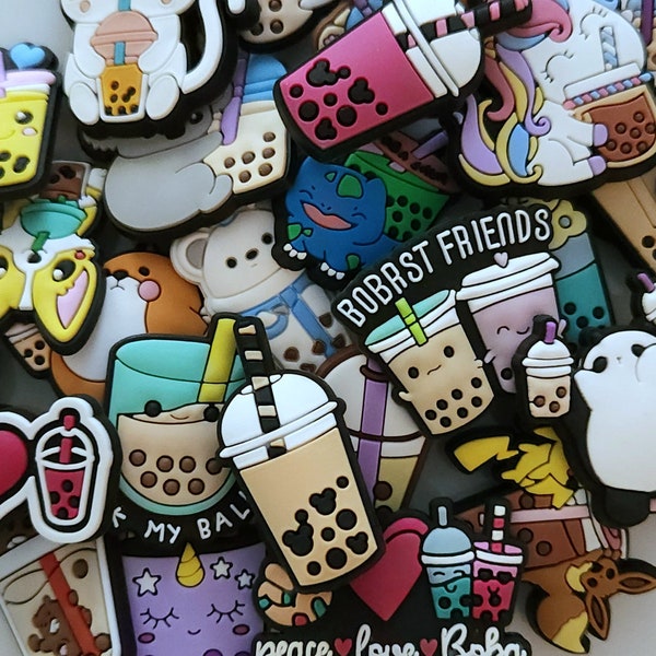 BOBA TEA Croc Charms | Bubble Tea | Bobast Friends | Unicorn Boba | Bear Boba | Cat Boba | Dog Boba | Koala Boba | Pokemon Boba