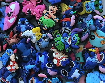 DIS. ANIMATED Lilo & Stitch Croc Charms (Post 9/11) | Angel | Scrump Doll | Baby Stitch | Red Stitch | Skeletor Stitch