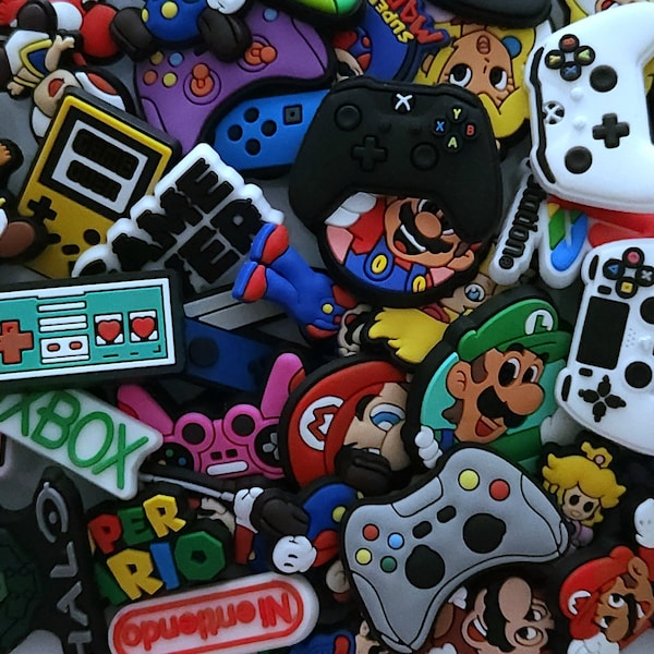 MARIO Croc Charms (Post 1/6) | GAMING CONTROLLERS | Luigi | Princess Peach | Toad | Yoshi | PS4 | Xbox | gg | Game Over