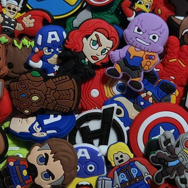 Marvel Avengers Super Heros Croc Charms (Post 1/2) | Captain America | Ironman | Dr Strange | Hulk | Nick Fury | Thor | Guardians