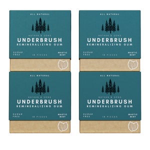 OFFIZIELLE Nathan & Sons - Underbrush Gum - MASTIC MINT remineralisierende Kaugummis mit Nano-Hydroxyapatit