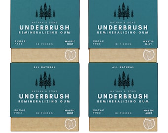 OFFICIAL Nathan & Sons - Underbrush Gum - MASTIC MINT remineralizing chewing gum with nano-hydroxyapatite
