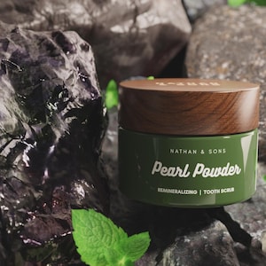 OFFICIELL Nathan & Sons Pearl Remineraliserande Tandpulver Hydroxyapatit Tandkräm Alternativ Fluorfri Naturlig Tandblekning 1.1 oz