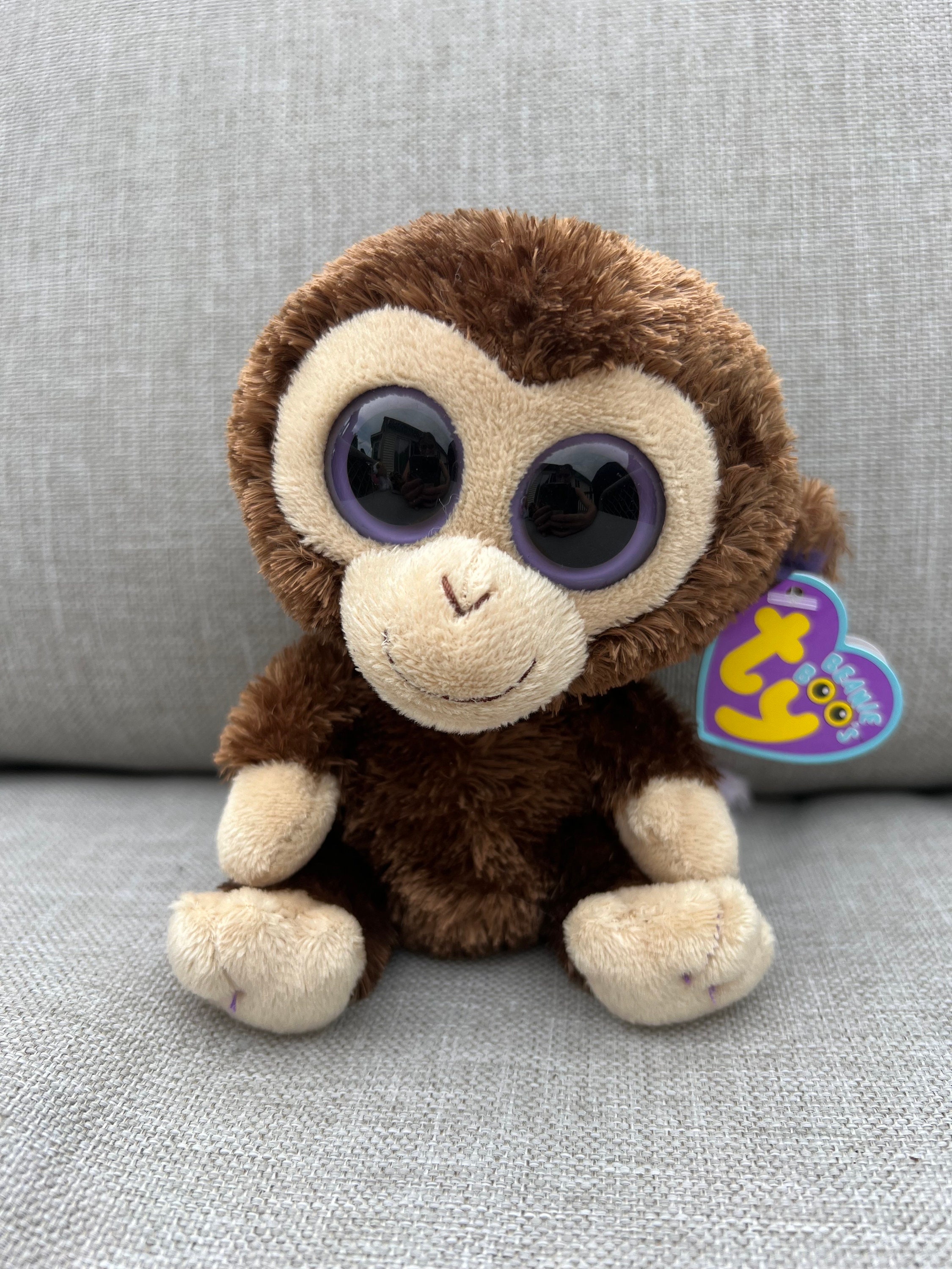 Ty Beanie Boo Coconut the 6 Monkey Rare Mint With Tags Solid Eyes