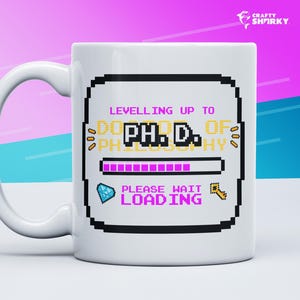 PhD Students Retro Mug, Novelty Gift For Doctoral & Doctorate Graduates, Presents For School Leavers, Graduation, Post Grad Funny Coffee Cup