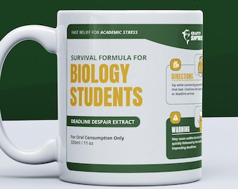 Biology Students Mug, Funny Science Coffee Mug, Biology Gift for Teachers and Graduates