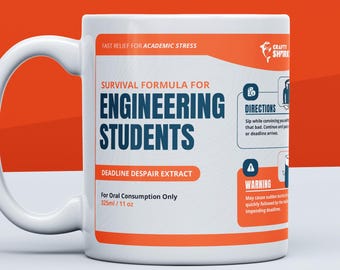 Taza de estudiantes de ingeniería, divertida taza de café de ingeniería, regalo de graduación para estudiantes, maestros y asistentes, asistente de enseñanza considerado