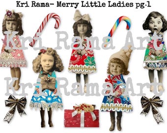 Paper Dolls: Merry Little Ladies- 10 Paper Dolls 2 pgs