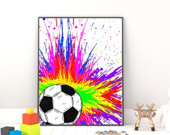 Soccer Photo Print, Sports Wall Art, Bedroom Wall Decor, European ...