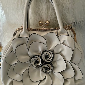 Leather Flower Shoulder Bag