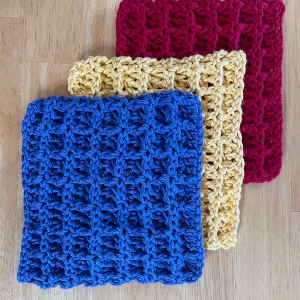 Waffle style dish/wash cloths, solid colors