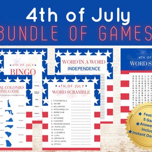 7 月 4 日の印刷可能なゲーム バンドル