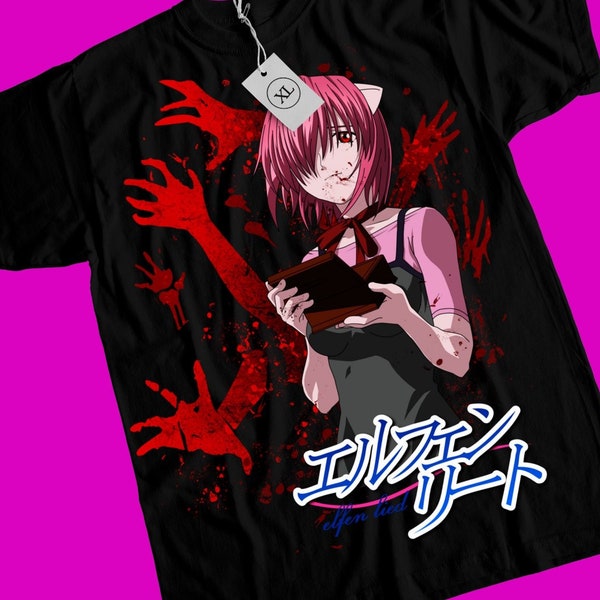 Unisex Elfen Lied Lucy Anime T-Shirt, Nyu, Kaede Manga Waifu Shirt