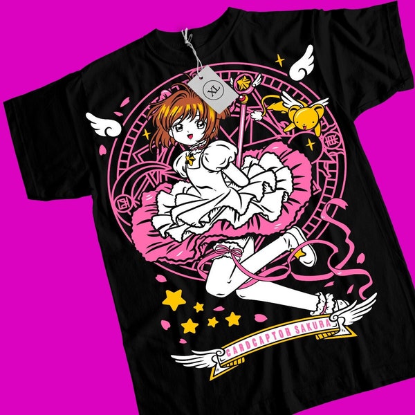 Camiseta Cardcaptor Sakura, diseño retro de los años 90, anime Sakura, regalo para fans de Sakura, ropa linda