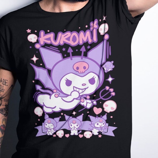 Kitty and Friends Inspired Shirt, Kuromi Shirt - Customized Kuromi Shirt, Cute Tees, Kuromi Gift, Custom Tee