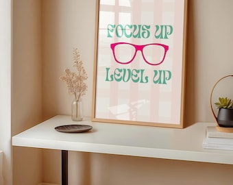 Success and Productivity Immediate Download, Empower Positive Mindset Focus Up Level Up Quote Printable, Work From Home Mom Office Wall Art