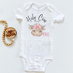 Holy cow Im one 1st Birthday Outfit, holy cow Im 1 first birthday party outfit, first birthday outfit image 4