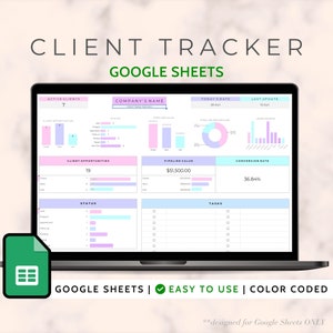 Lead Tracker Google Sheets Client Management Spreadsheet Client Tracker Digital Client List Customer Tracker Small Business Tracker Planner
