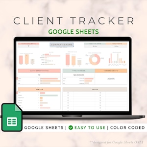 Client Tracker Google Sheets Client Management Spreadsheet Lead Tracker Digital Client List Customer Tracker Small Business Tracker Planner