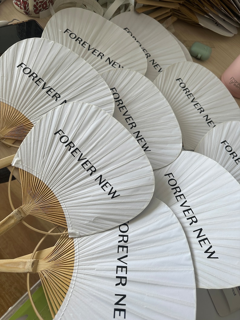 Personalised Hand Painted Paper Paddle Fans Wedding Favours Hens Hand