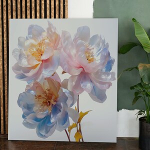 Prismatic Peony Printable Wall Art | Botanical Art for Nature Lovers