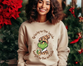 Grinch-Inspired Sweatshirt, Cozy Holiday Vibes, The Grinch Chrismas Sweater, Festive Sweatshirt, Ugly Christmas Sweater, Holiday Humor