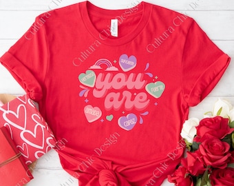 Valentine&#39;s Day Shirt, Spanglish Motivational Tee, San Valentin Shirt, Inspirational Tee, Red Short Sleeve T Shirt, Latina T Shirt, Fuerte