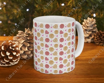 Pan Dulce Keramikbecher 11 Unzen, mexikanischer Pan Dulce Design Becher, Teetrinkertasse, heiße Cafecito Becher, Concha, Geburtstagsgeschenk, Geschenk für Latein Mamma,