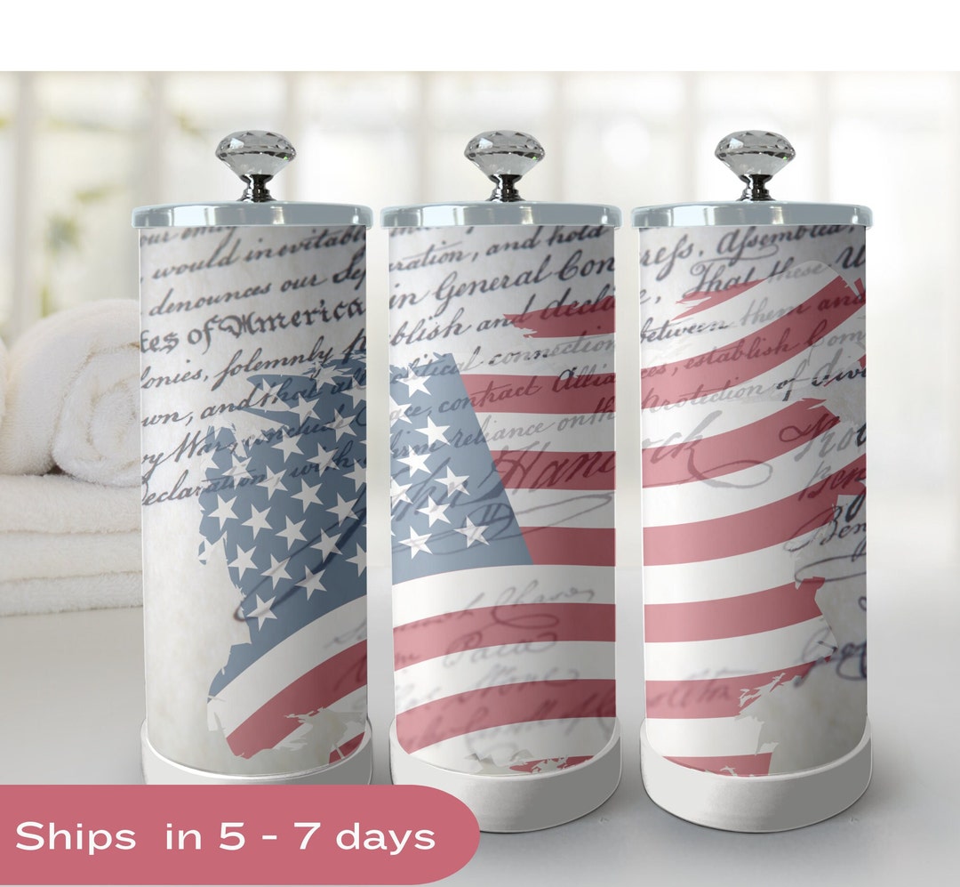 Patriotic Flag With Constitution Jar, Decorative Salon Jars, Salon