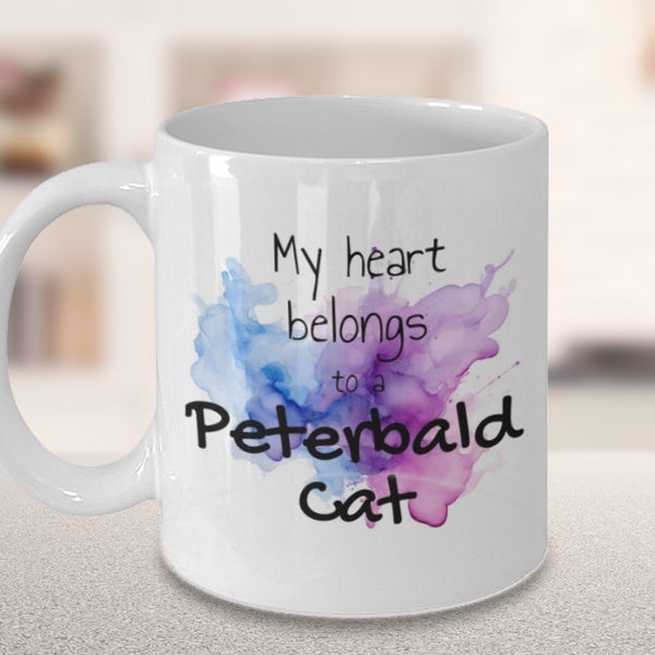 Peterbald cat mug, coffee mug for peterbald cat mom or cat dad, peterbald cat lover mug, peterbald cat gift, coffee mug