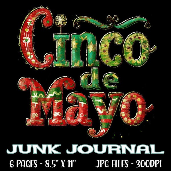 Cinco de Mayo Junk Journal Printable Pages Mexican Culture Scrapbooking Boho Art Festive Craft Art Junk Journal Rustic Art Instant download