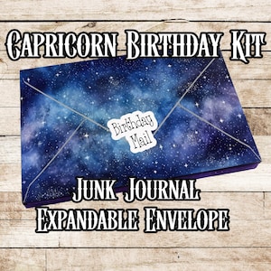 Journal indésirable Capricorne anniversaire courrier folio grande enveloppe éphémères Scrapbooking zodiaque astrologie horoscope collage Art Kit téléchargement immédiat