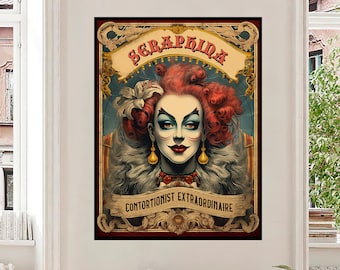 Vintage Circus Freak Show Poster Giant Children A3 / A2 Print