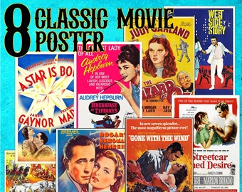 Classic Vintage Movie Clipart Junk Journal Printable Collage Retro Vintage Hollywood Poster Glamour Nostalgia  Scrapbooking Instant Download